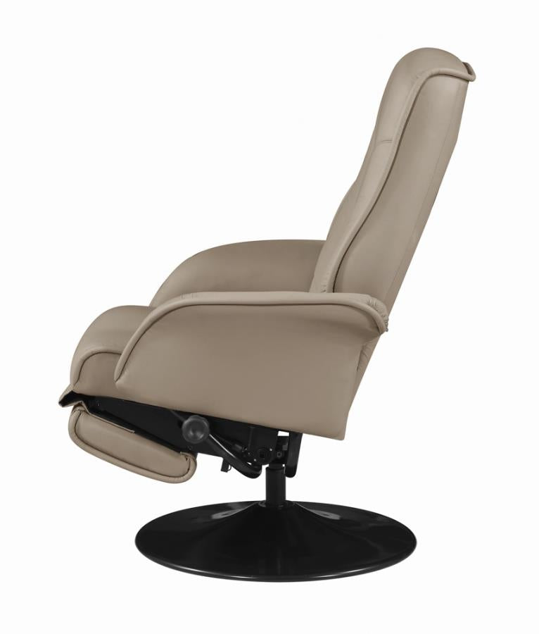 Swivel Recliner with Flared Arm Beige