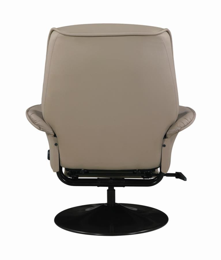 Swivel Recliner with Flared Arm Beige
