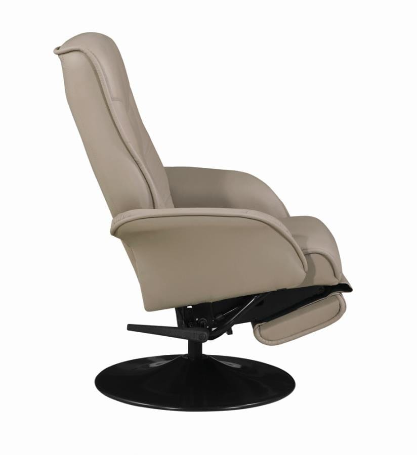 Swivel Recliner with Flared Arm Beige