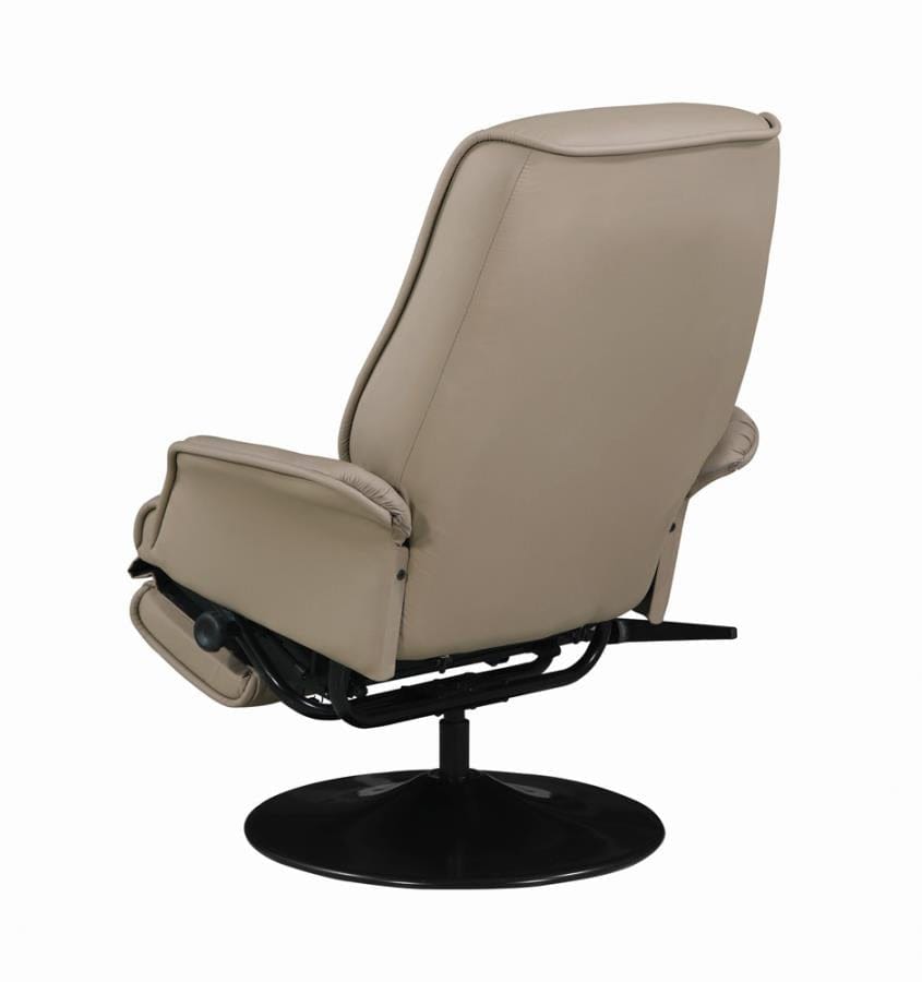 Swivel Recliner with Flared Arm Beige