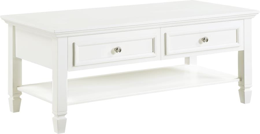 Rectangular 2-drawer Coffee Table Buttermilk