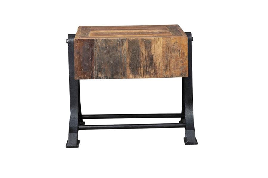 Apperson Rectangular Trestle End Table Recycled Wood