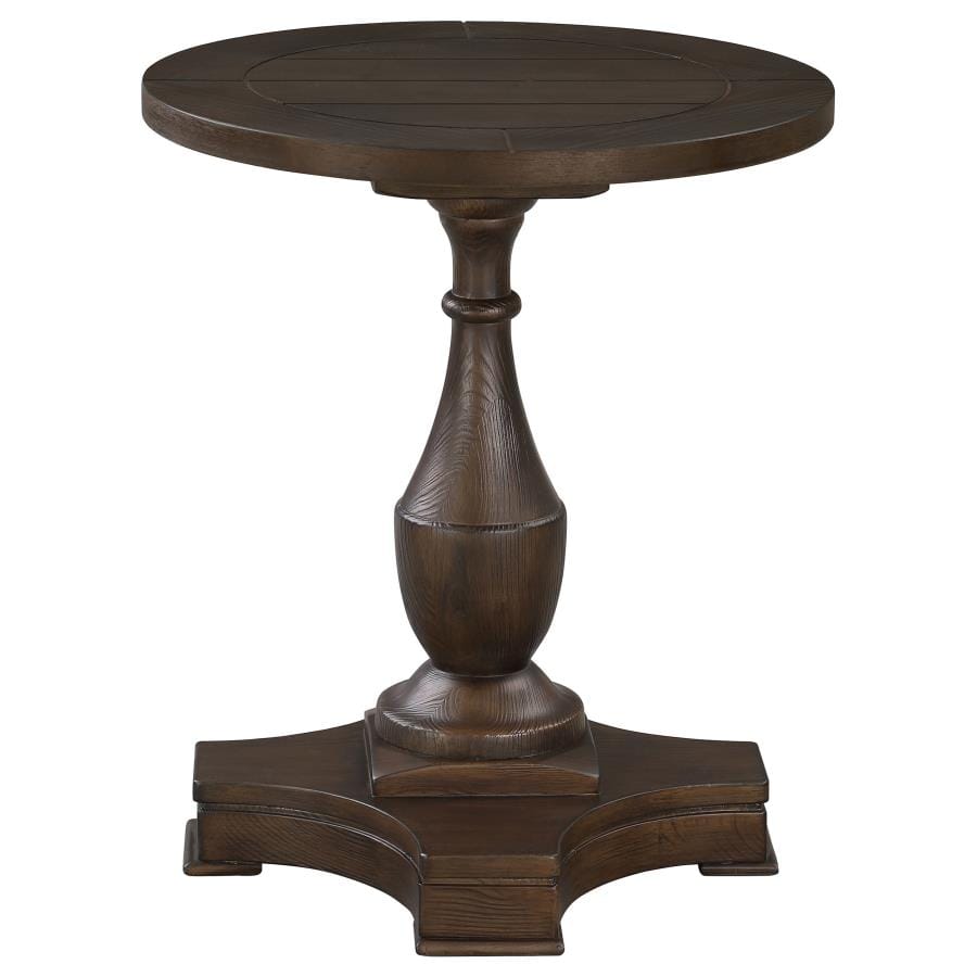 Morello Round End Table with Pedestal Base Coffee