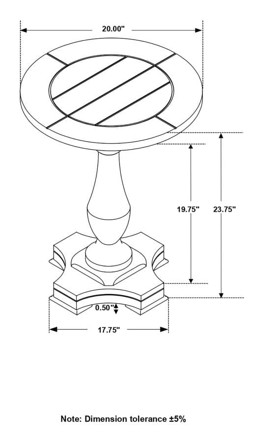 Morello Round End Table with Pedestal Base Coffee