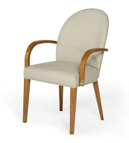 Modrest Rexford Modern Grey & Walnut Dining Armchair