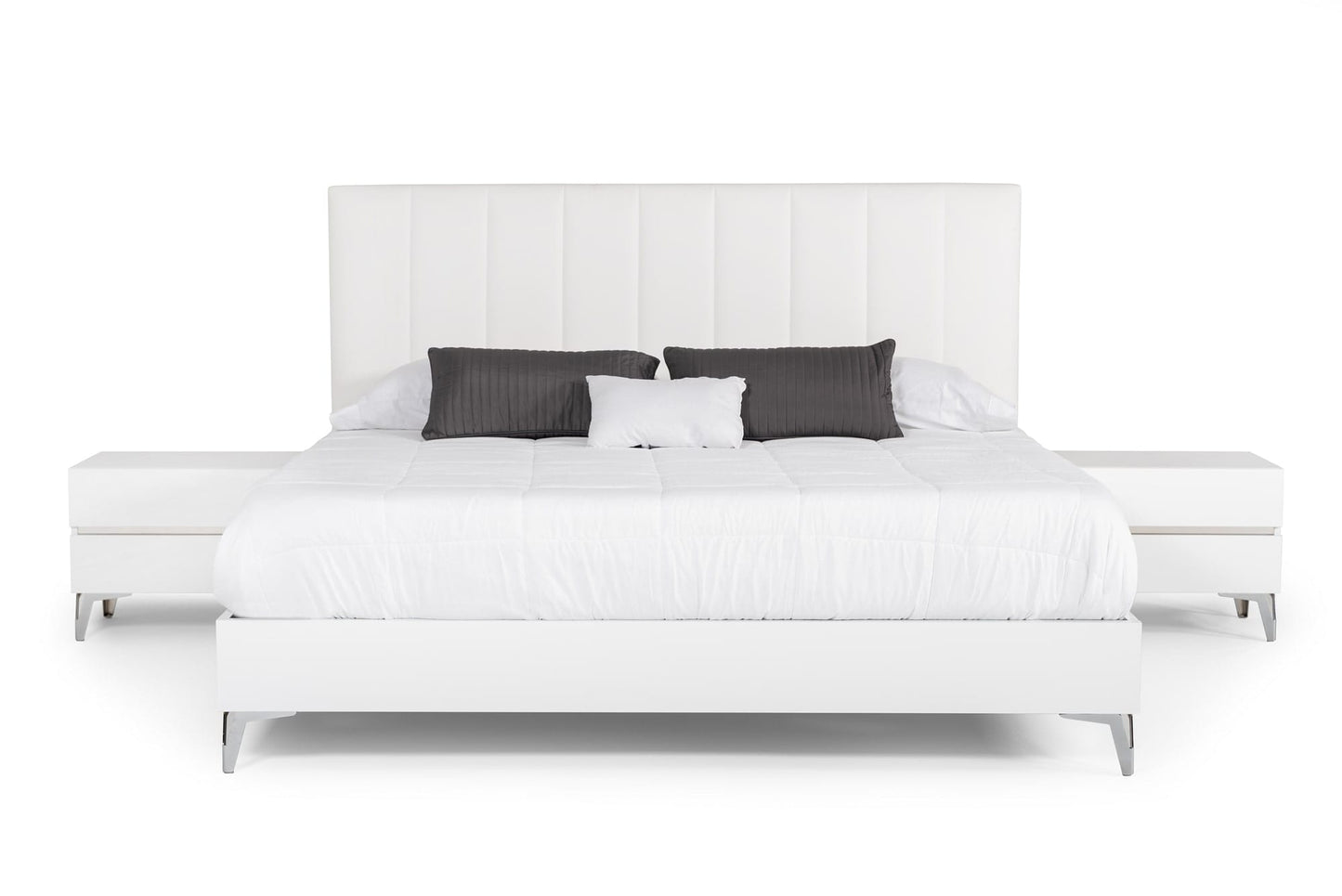 Nova Domus Angela - Queen Italian White Eco Leather Bed