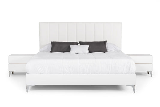 Nova Domus Angela - Italian Modern White Eco Leather Bed