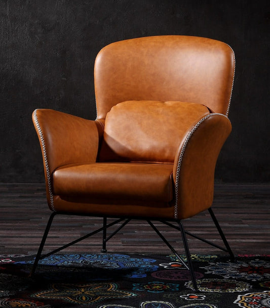 Modrest Kirk - Modern Brown Eco-Leather Accent Chair