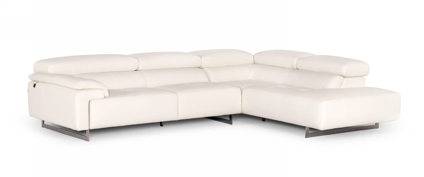 Estro Salotti Villeneuve - Modern White Italian Leather Sectional Sofa