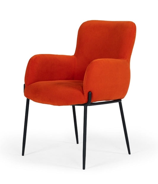 Modrest Frisco - Mid-Century Orange Velvet dining Chair