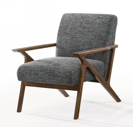 Modrest Candea - Mid-Century Walnut and Grey Accent Chair