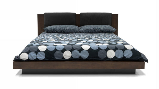 Nova Domus Fantasia - Queen Contemporary Dark Walnut and Dark Grey Bed