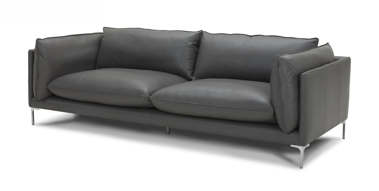 Divani Casa Harvest - Modern Grey Full Leather Sofa