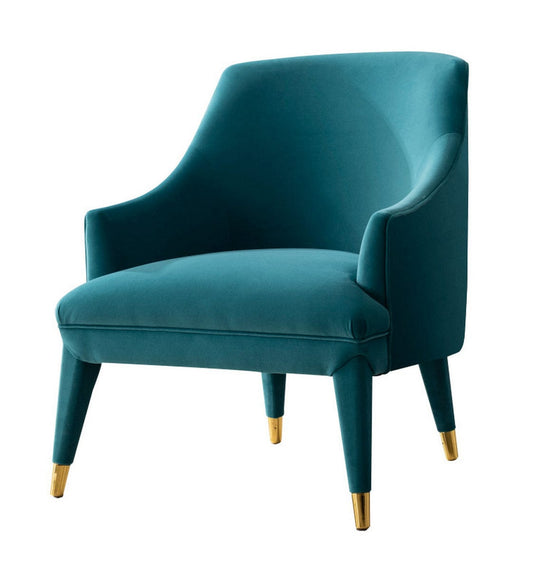 Divani Casa Jenner - Modern Aqua Velvet Accent Chair