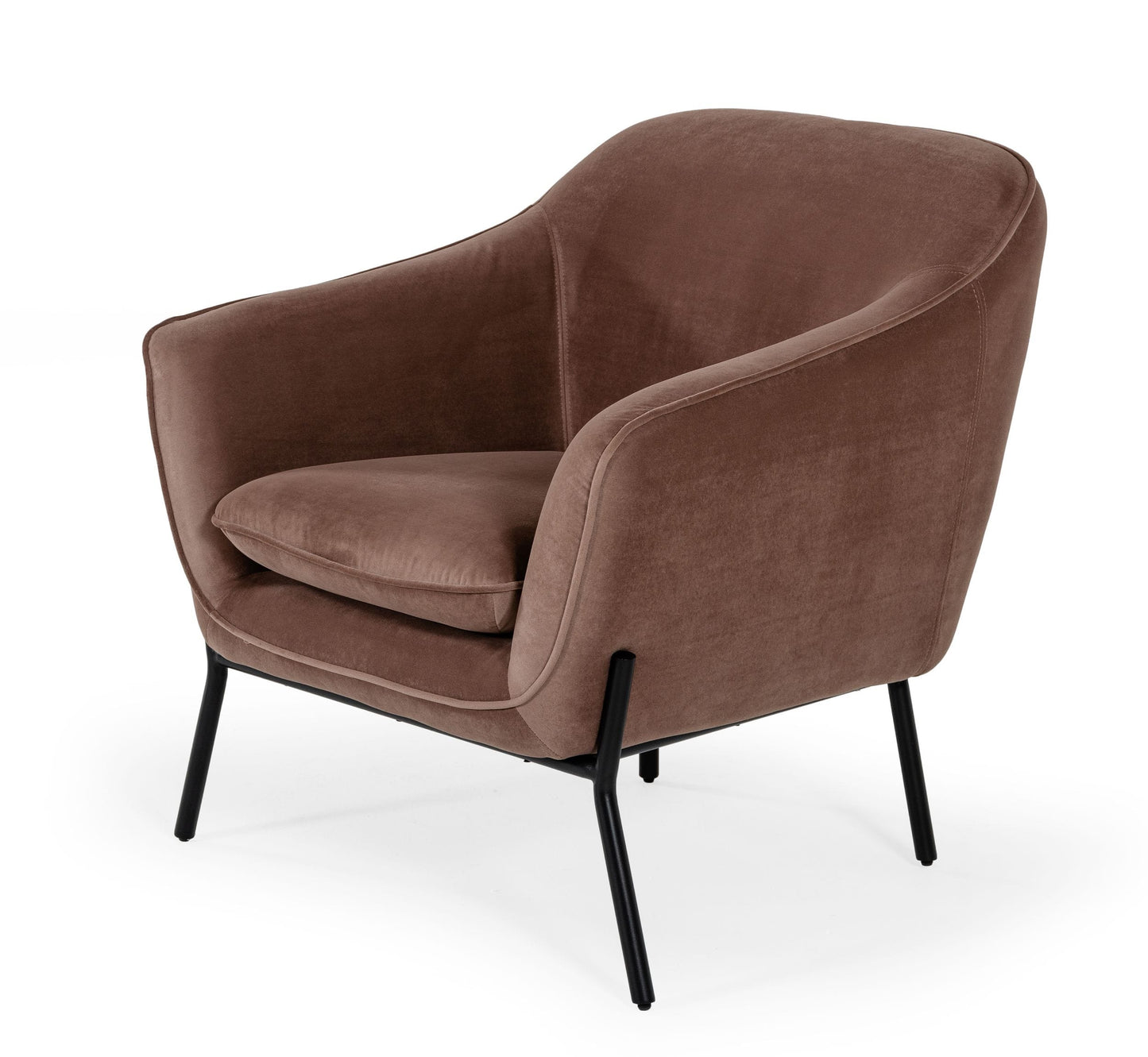 Modrest Joiner - Modern Taupe Velvet Armchair