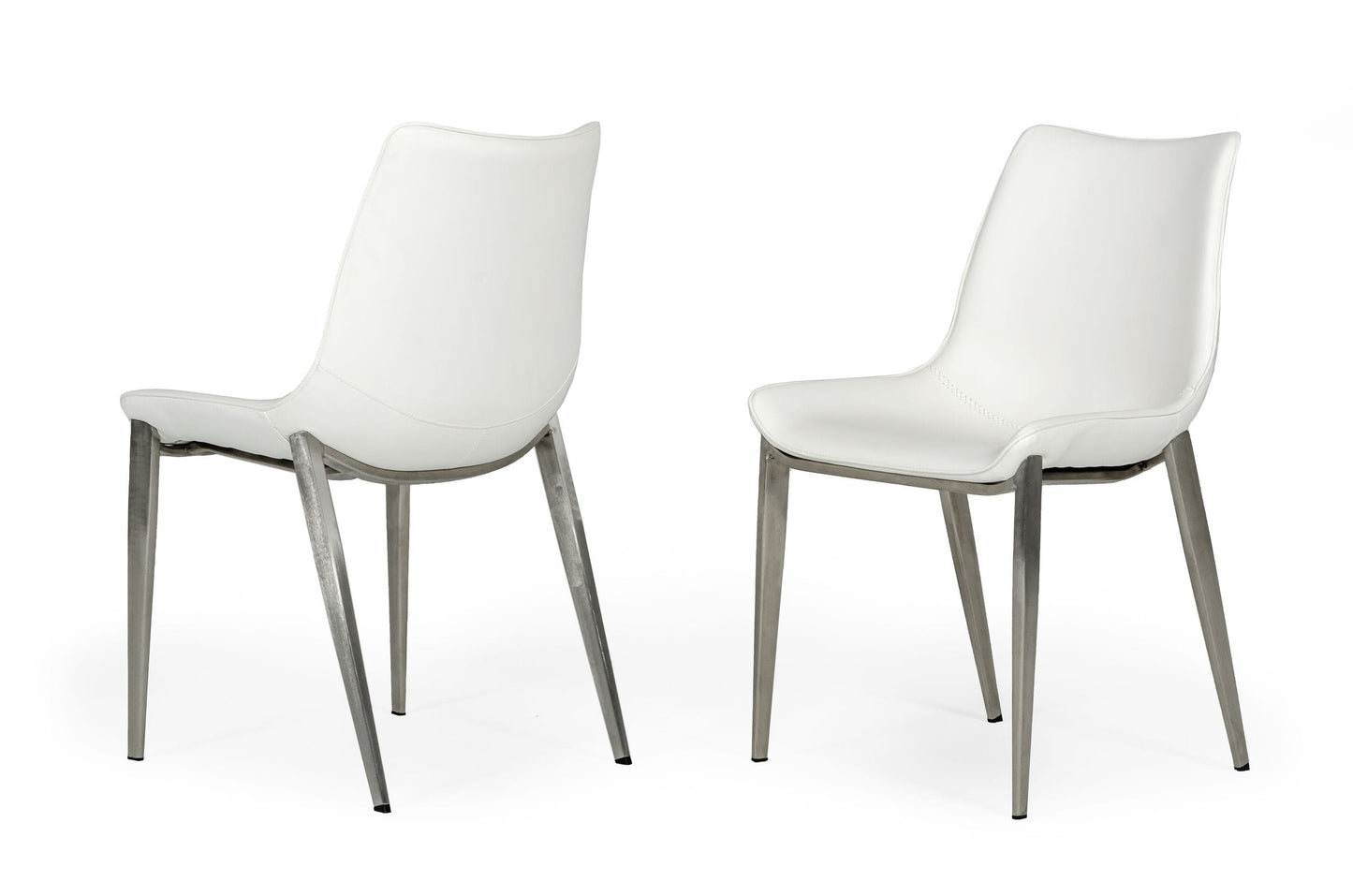 Modrest Frasier - Modern White Eco-Leather Dining Chair (Set of 2)