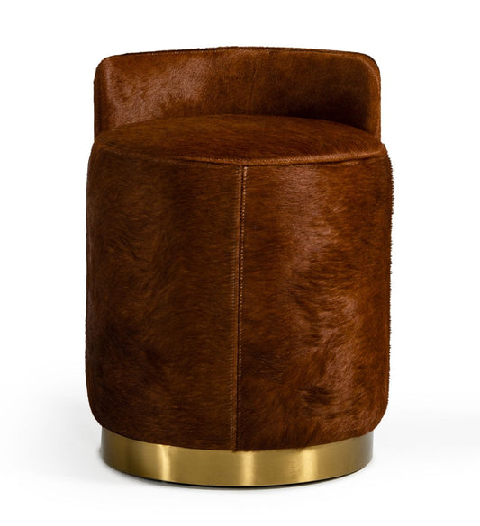 Modrest Belvista - Modern Brown Cowhide Ottoman