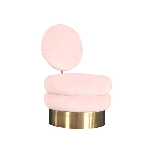 Modrest Fleming - Modern Pink Velvet & Gold Accent Chair