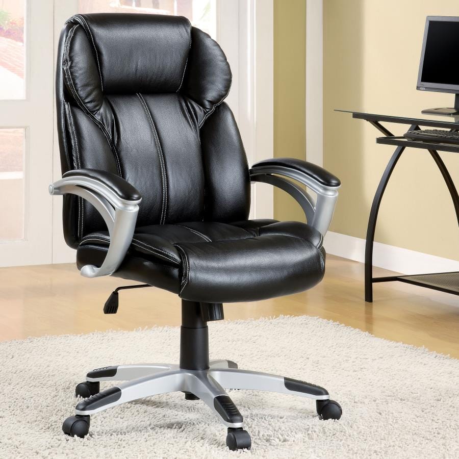 Adjustable Height Office Chair Black and Silver