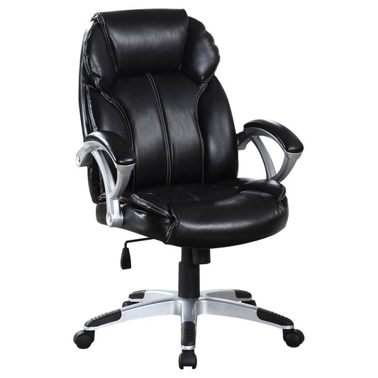 Adjustable Height Office Chair Black and Silver