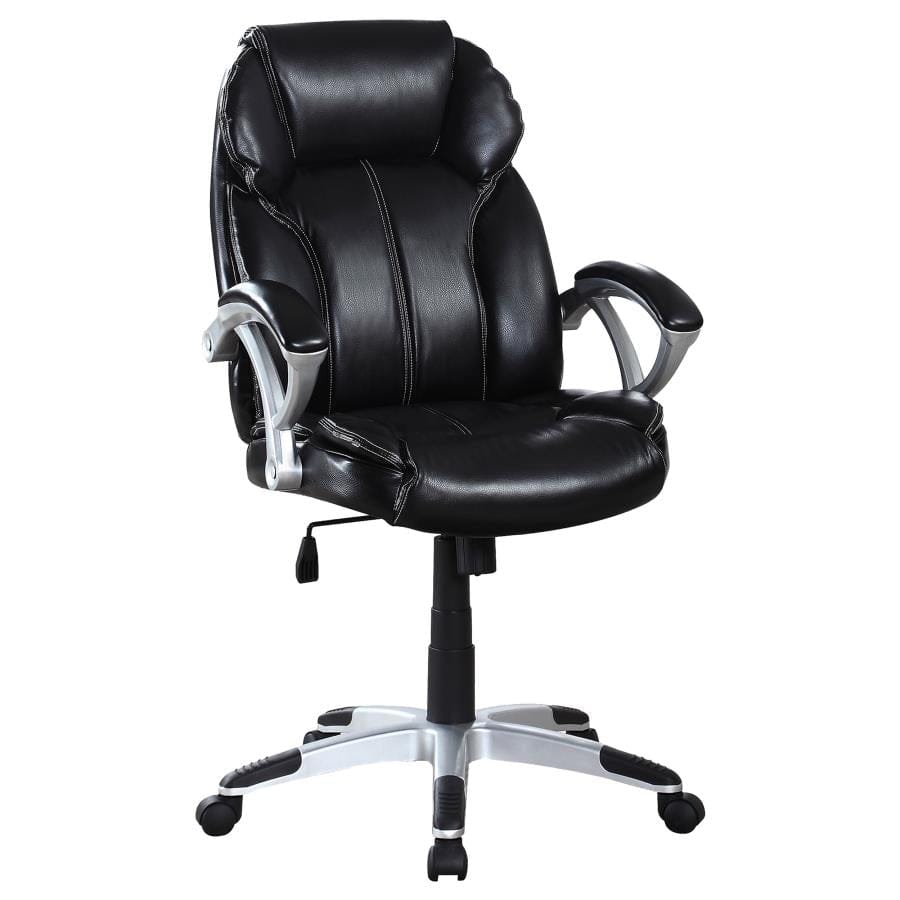 Adjustable Height Office Chair Black and Silver