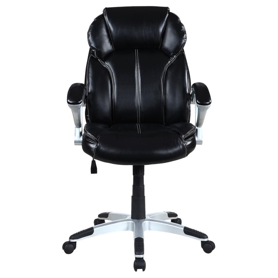 Adjustable Height Office Chair Black and Silver