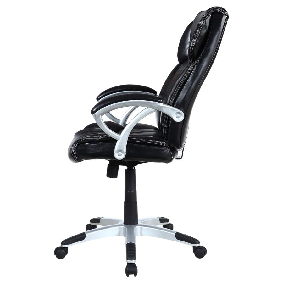 Adjustable Height Office Chair Black and Silver