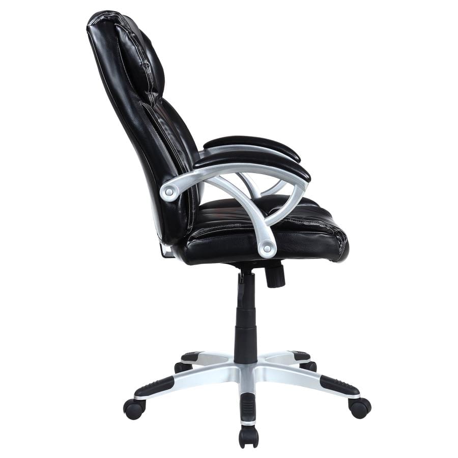 Adjustable Height Office Chair Black and Silver