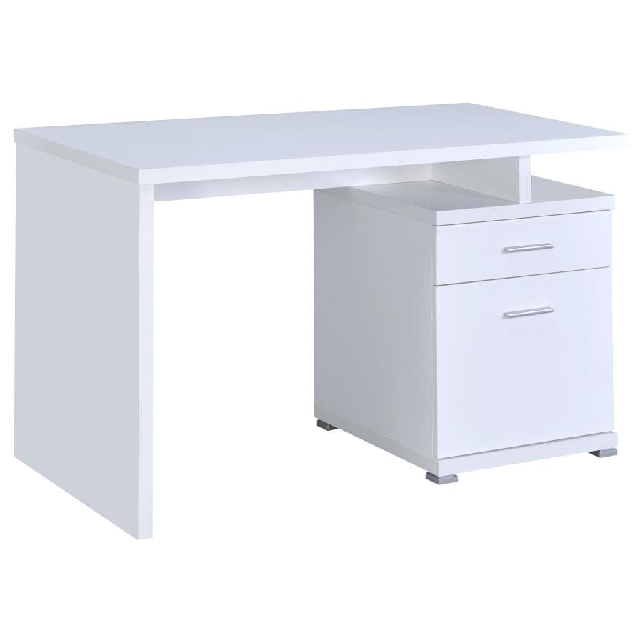 Irving 2-drawer Office Desk with Cabinet White