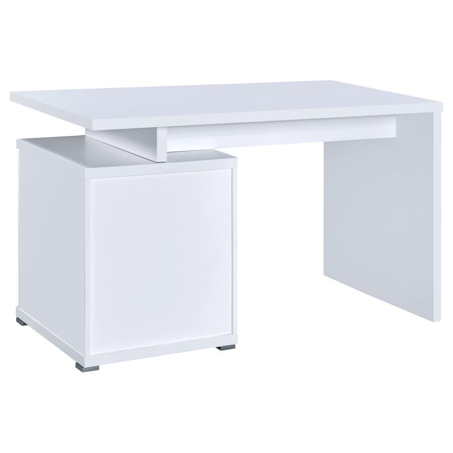 Irving 2-drawer Office Desk with Cabinet White