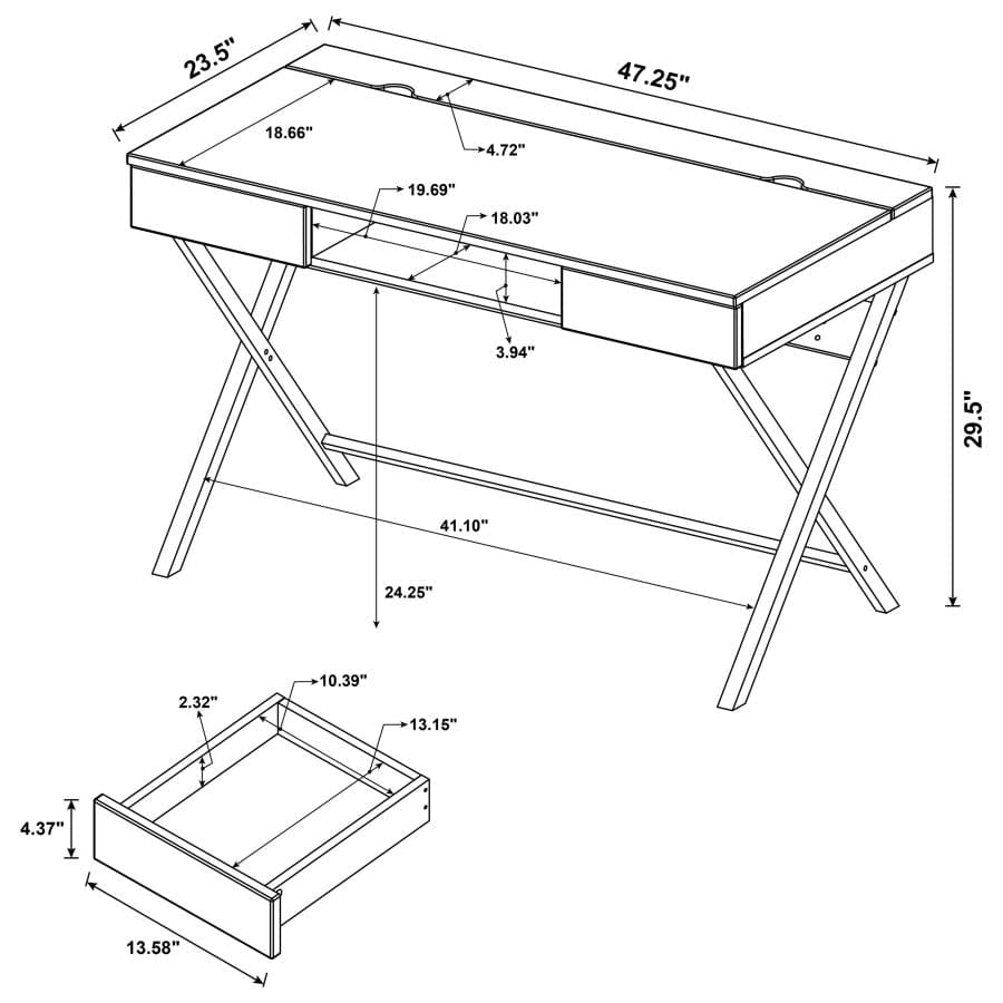 Olsen Lifp Top Storage Connect-it Desk Cappuccino