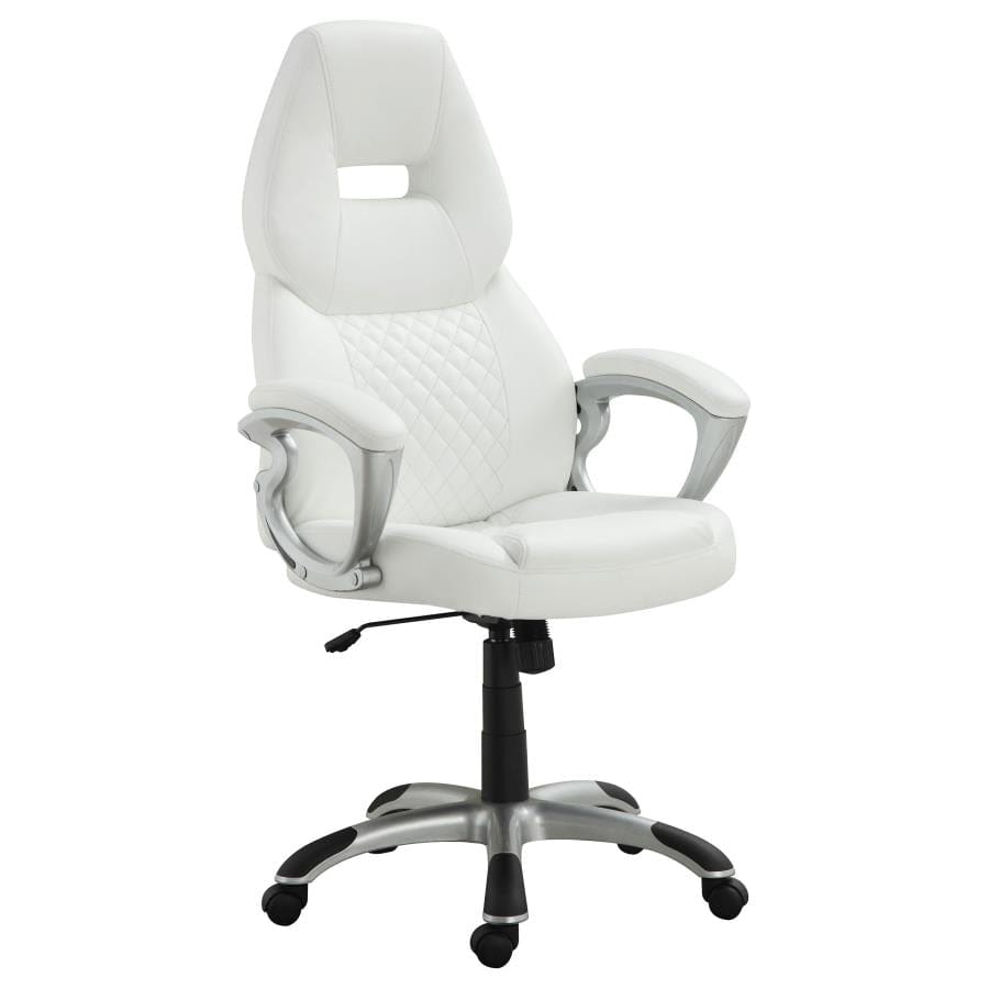 Bruce Adjustable Height Office Chair White and Silver