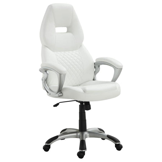 Bruce Adjustable Height Office Chair White and Silver