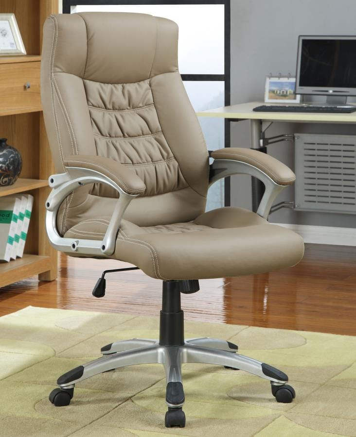 Adjustable Height Office Chair Taupe and Silver