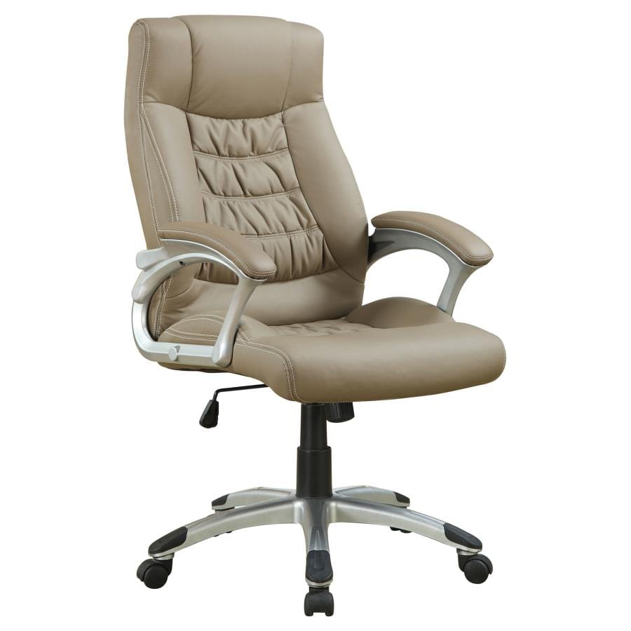 Adjustable Height Office Chair Taupe and Silver