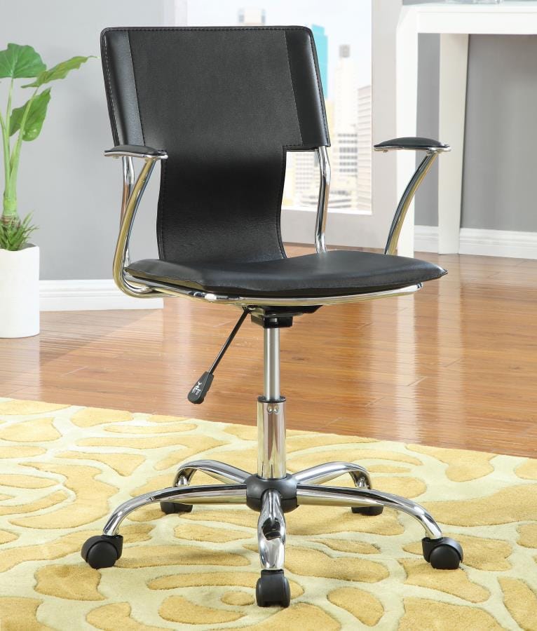 Himari Adjustable Height Office Chair Black and Chrome