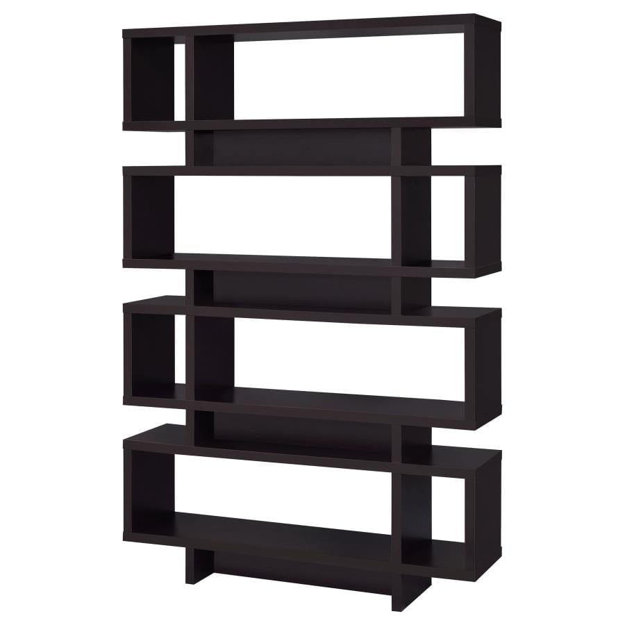 Reid 4-tier Open Back Bookcase Cappuccino