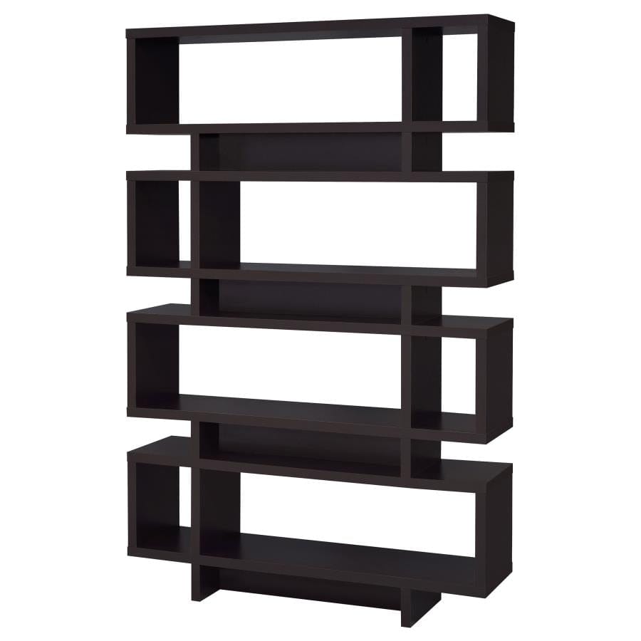 Reid 4-tier Open Back Bookcase Cappuccino