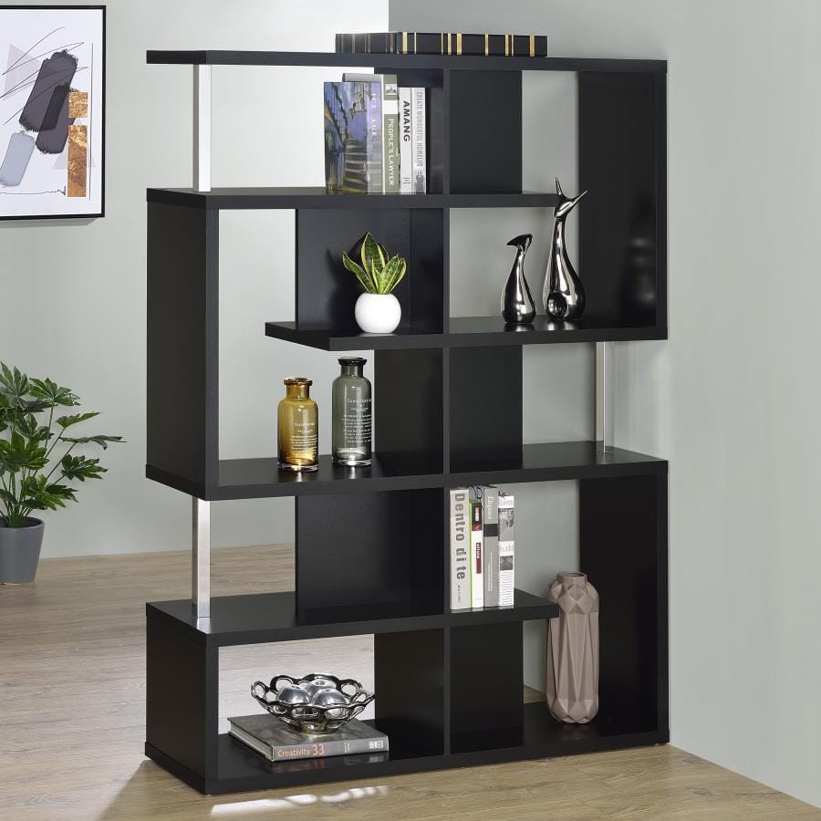 Hoover 5-tier Bookcase Black and Chrome