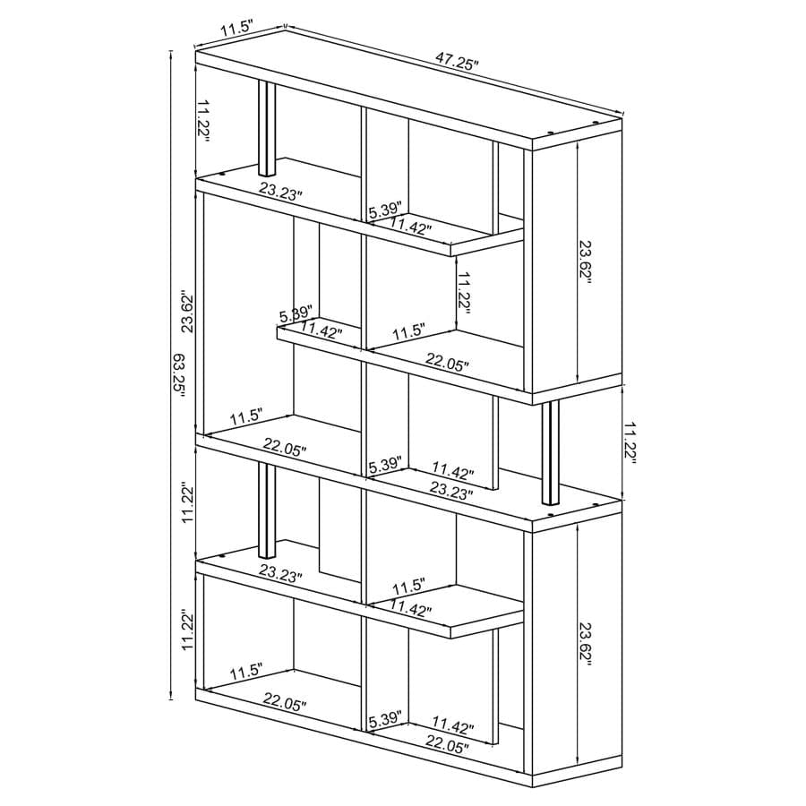 Hoover 5-tier Bookcase Black and Chrome