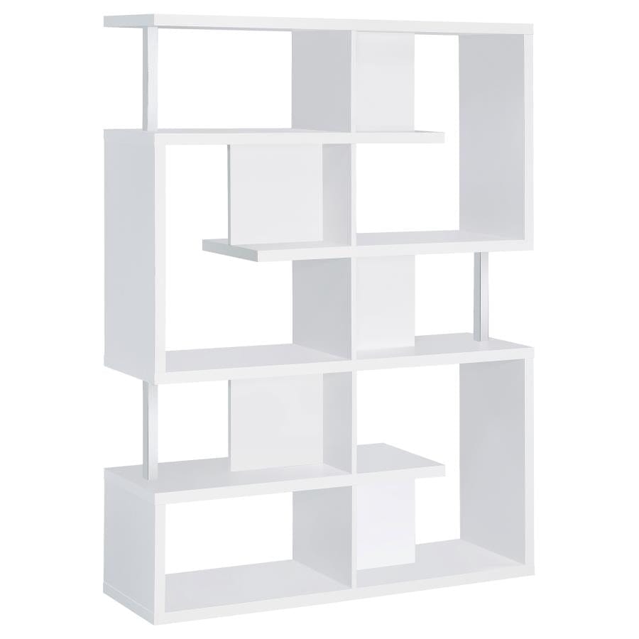 Hoover 5-tier Bookcase White and Chrome