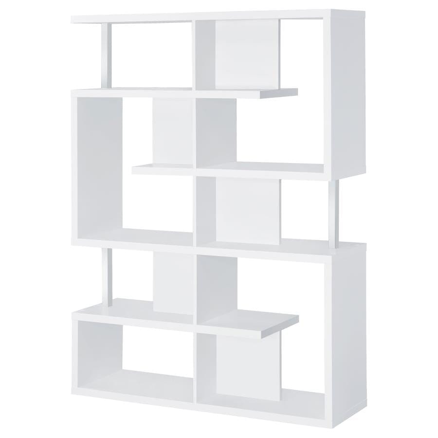 Hoover 5-tier Bookcase White and Chrome