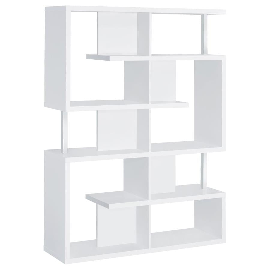 Hoover 5-tier Bookcase White and Chrome