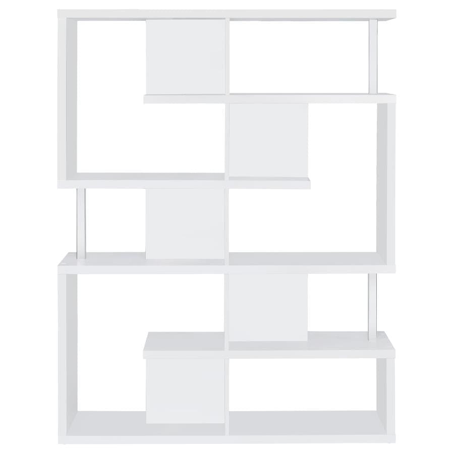 Hoover 5-tier Bookcase White and Chrome