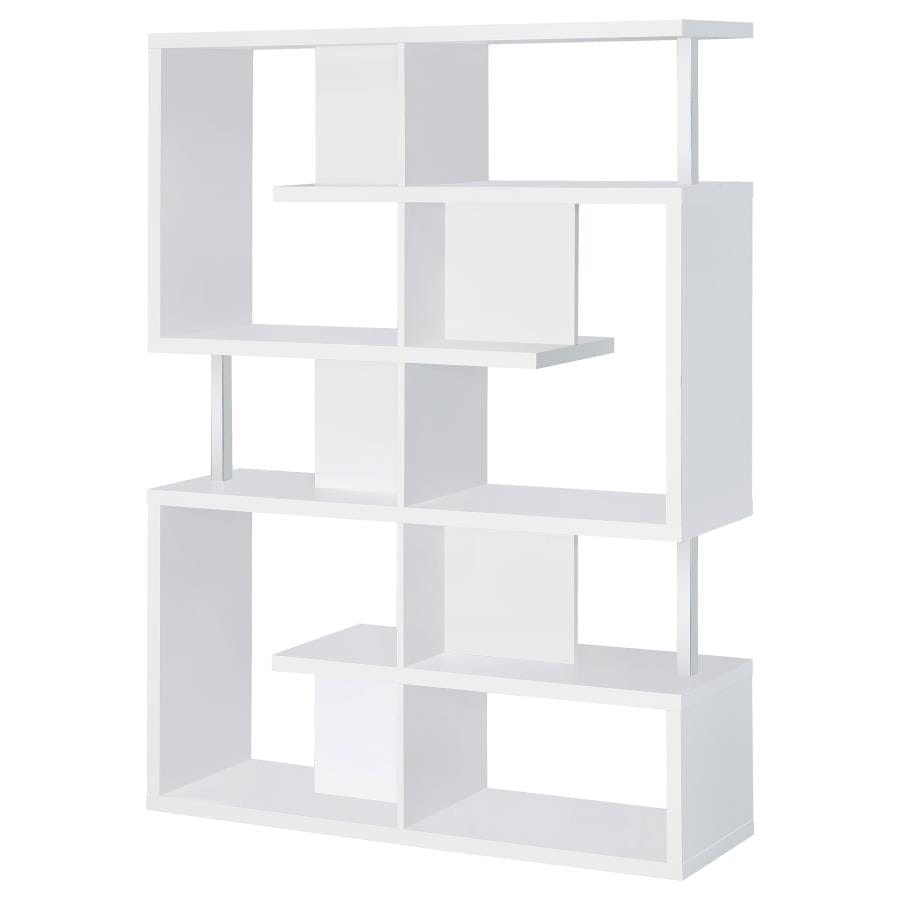 Hoover 5-tier Bookcase White and Chrome