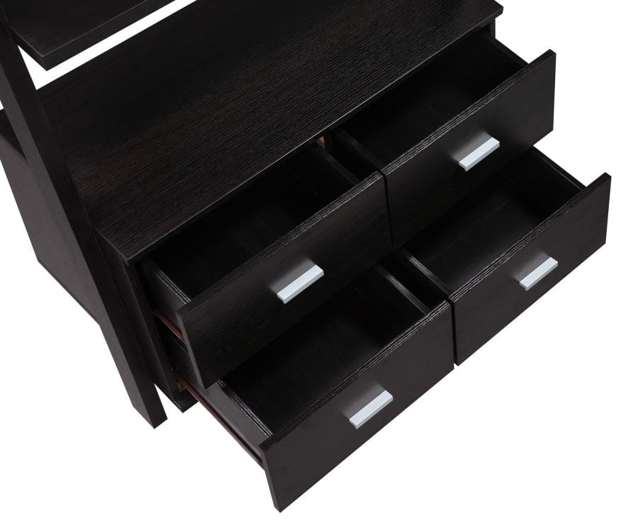 Colella 4-drawer Storage Bookcase Cappuccino