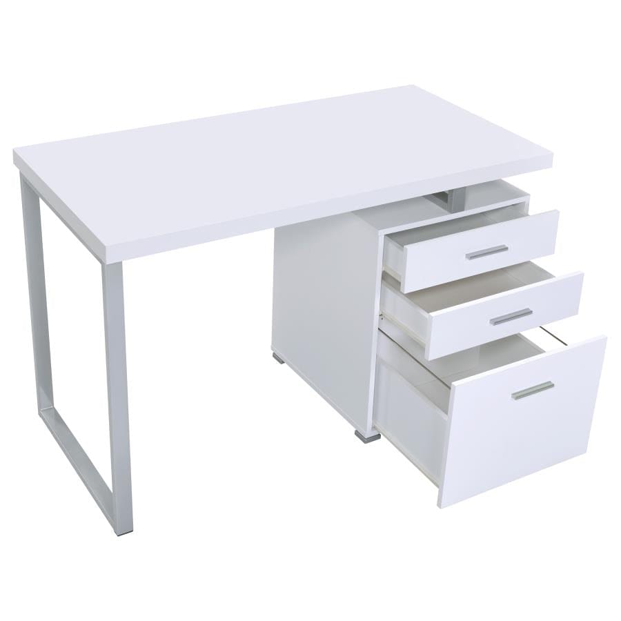 Brennan 3-drawer Office Desk White