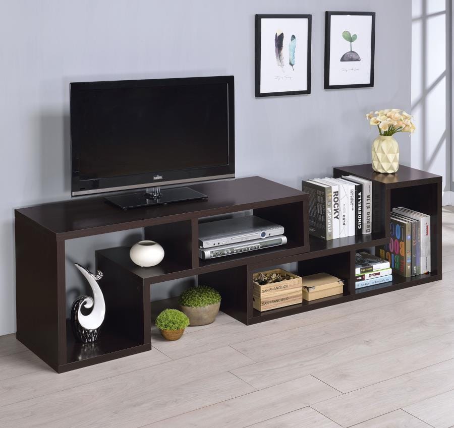 Velma Convertible TV Console and Bookcase Cappuccino