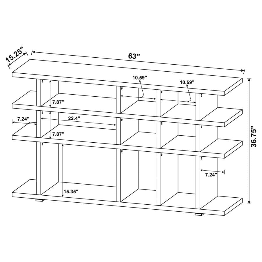 Santos 3-tier Bookcase Weathered Grey