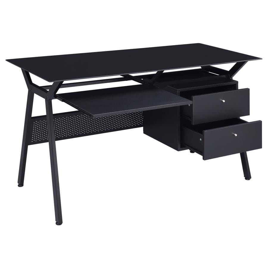 Weaving 2-drawer Computer Desk Black